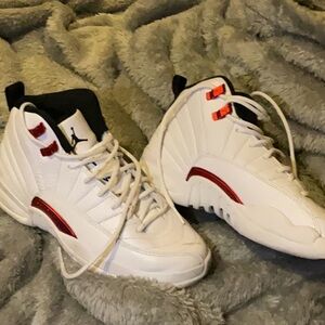 Air Jordan White and Red Sneakers